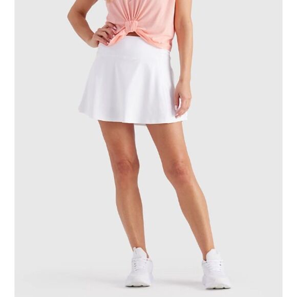 Freely Pants - FREELY White Sz XL Soft Stretchy Pull On Athletic DEVINA Skort Pockets